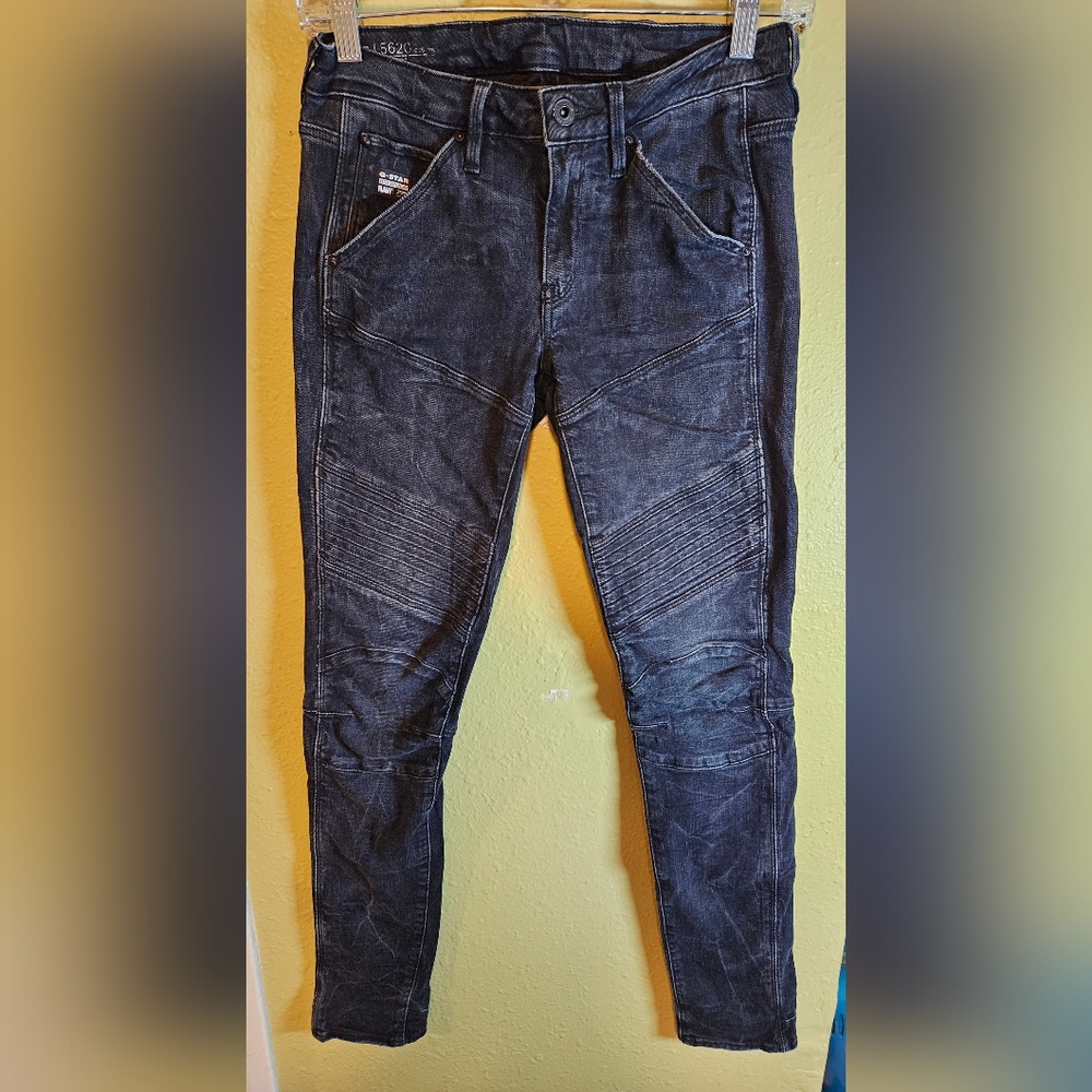 G-STAR RAW S5620 Custom Mid Skinny Jeans Women's W26/L30 Stretch Fade Effect